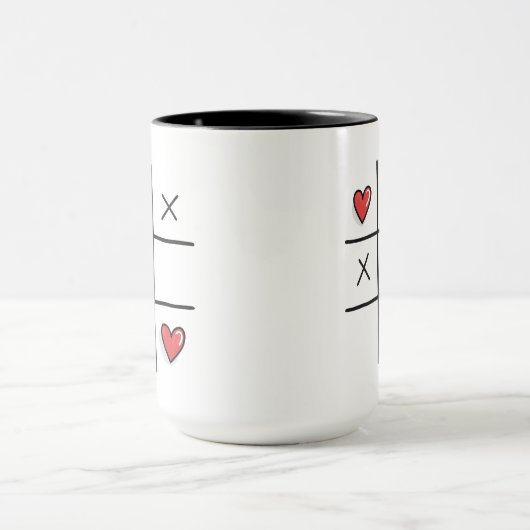 Hearts tic-tac-toe game Valentijnsdag Mok (Midden)