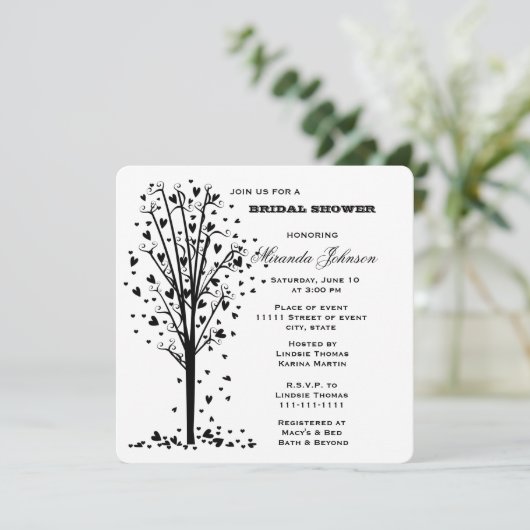 Hearts Tree Vrijgezellenfeest Kaart (Staand voorkant)