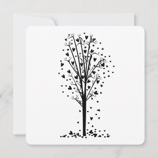 Hearts Tree Vrijgezellenfeest Kaart (Achterkant)