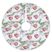 Hearts Trees Red Purple Bows Christmas Kerstboom Rok (Voorkant)