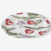 Hearts Trees Red Purple Bows Christmas Papieren Bordje (Gekanteld)