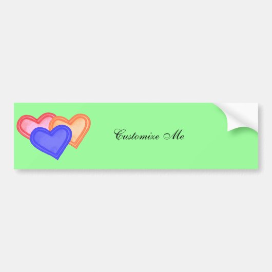 Hearts Trio Bumpersticker (Voorkant)
