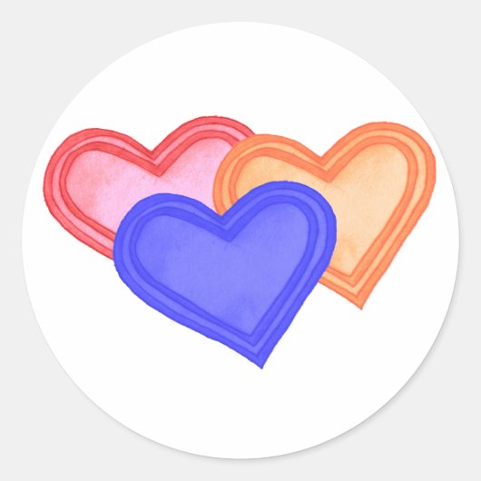 Hearts Trio-Stickers Ronde Sticker (Voorkant)