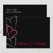 Hearts-uitnodiging Kaart (Voorkant / Achterkant)