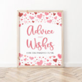 Hearts Valentijn Baby shower Advies en Wensen Poster