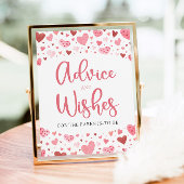Hearts Valentijn Baby shower Advies en Wensen Poster