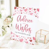 Hearts Valentijn Baby shower Advies en Wensen Reclamebord Met Voetstuk