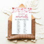 Hearts Valentijn Baby shower Baby dieren spel Kaart