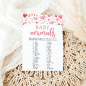 Hearts Valentijn Baby shower Baby dieren spel Kaart
