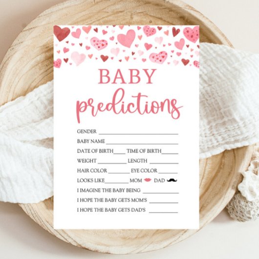 Hearts Valentijn Baby shower Baby Voorspelling Spe Kaart