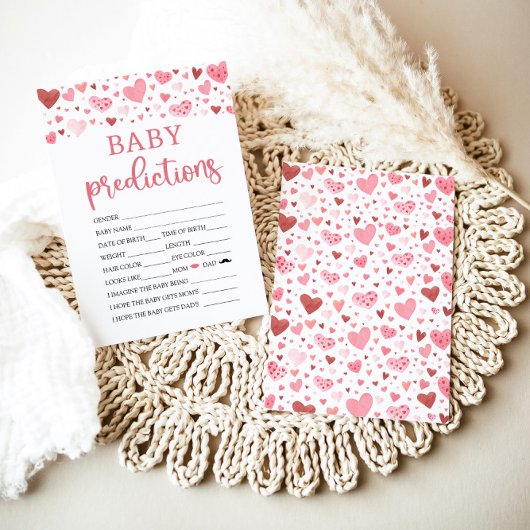 Hearts Valentijn Baby shower Baby Voorspelling Spe Kaart
