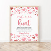 Hearts Valentijn Baby shower Fopspeen Hunt Teken Poster