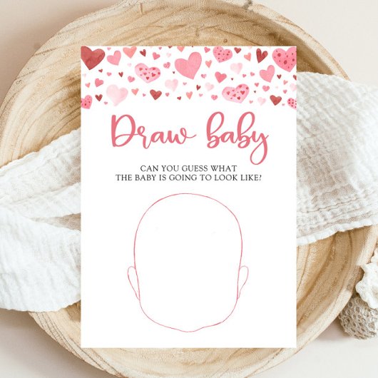 Hearts Valentijn Baby shower Teken de Baby Game Kaart