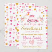 Hearts Valentijn Baby shower uitnodiging (Voorkant / Achterkant)