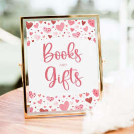 Hearts Valentijn Boeken en geschenken Baby shower  Poster