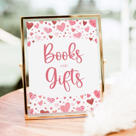 Hearts Valentijn Boeken en geschenken Baby shower  Poster