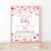 Hearts Valentijn Don't Say Baby Baby shower spel Poster