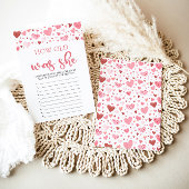 Hearts Valentijn Hoe oud was ze Baby shower spel Kaart