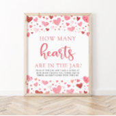 Hearts Valentijn Hoeveel Hearts Baby shower spel Poster