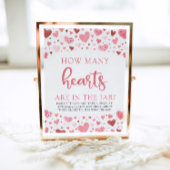 Hearts Valentijn Hoeveel Hearts Baby shower spel Poster