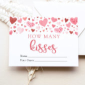 Hearts Valentijn Hoeveel Kisses Baby shower spel Informatiekaartje
