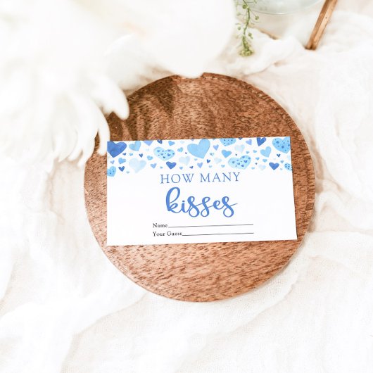 Hearts Valentijn Hoeveel Kisses Baby shower spel Informatiekaartje