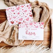Hearts Valentijn Hoeveel Kisses Baby shower spel Kaart