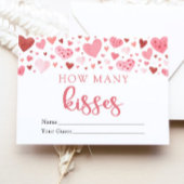 Hearts Valentijn Hoeveel Kisses Baby shower spel Kaart