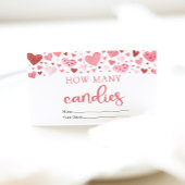 Hearts Valentijn Hoeveel Snoepjes Baby shower spel Informatiekaartje
