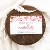 Hearts Valentijn Hoeveel Snoepjes Baby shower spel Informatiekaartje