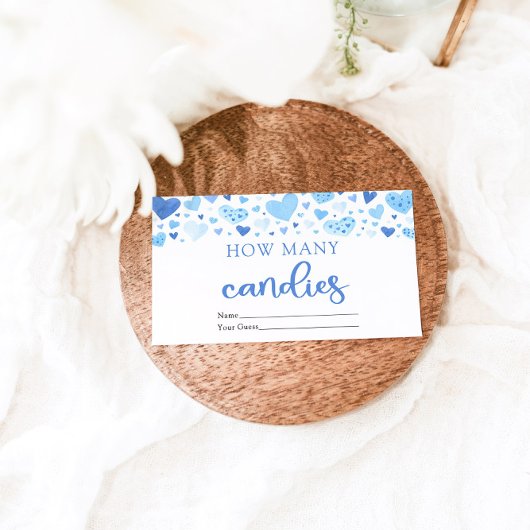 Hearts Valentijn Hoeveel Snoepjes Baby shower spel Informatiekaartje