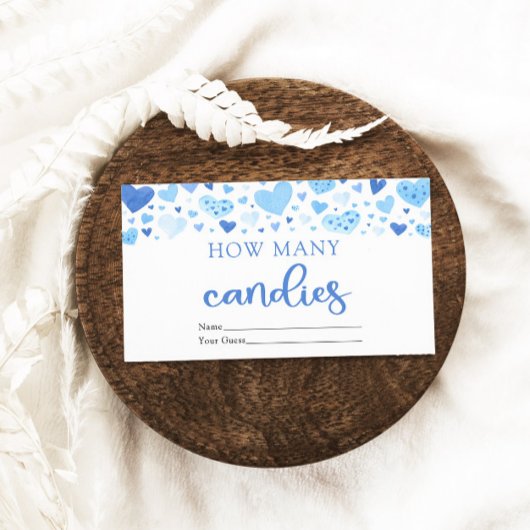 Hearts Valentijn Hoeveel Snoepjes Baby shower spel Informatiekaartje