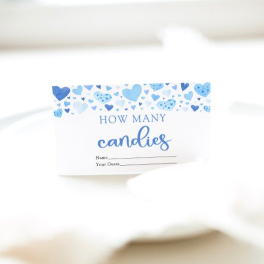 Hearts Valentijn Hoeveel Snoepjes Baby shower spel Informatiekaartje