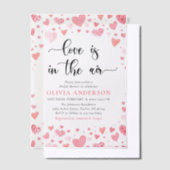 Hearts Valentijn Love is in het Air Vrijgezellenfe Vellum Uitnodigingen (Offset)