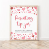 Hearts Valentijn Ouderschap Tip Jar Advies teken Poster