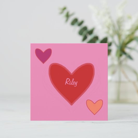  Hearts Valentijn’s Day Kaart (Staand voorkant)