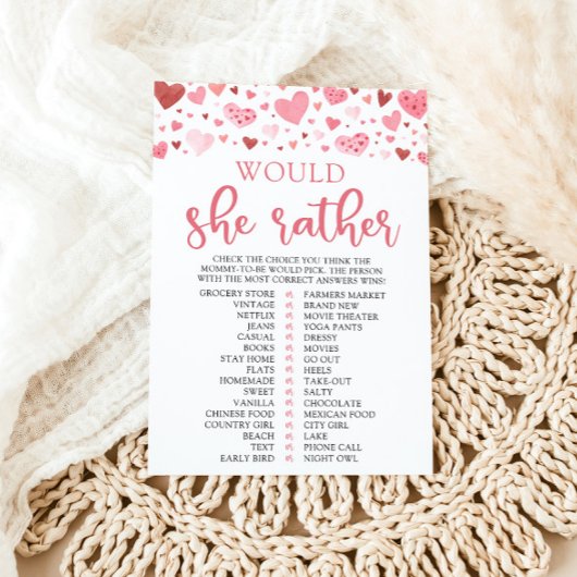 Hearts Valentijn wil dat ze liever Baby shower spe Kaart