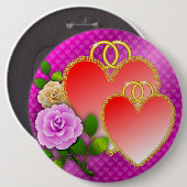 Hearts Valentijnsdag-20362 Ronde Button 6,0 Cm (Voorkant /achterkant)