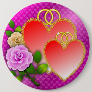 Hearts Valentijnsdag-20362 Ronde Button 6,0 Cm