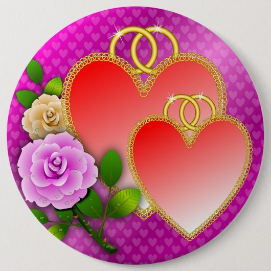 Hearts Valentijnsdag-20362 Ronde Button 6,0 Cm (Voorkant)