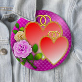 Hearts Valentijnsdag-20362 Ronde Button 6,0 Cm (In situ)