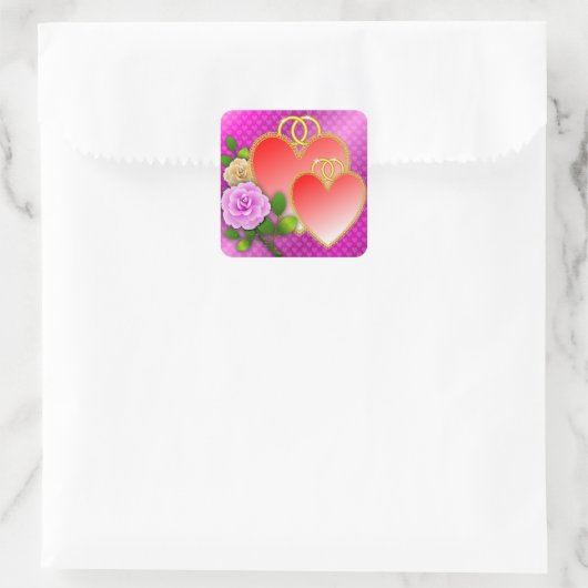 Hearts Valentijnsdag-20362 Vierkante Sticker (Tas)