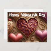  Hearts Valentijnsdag Briefkaart (Voorkant / Achterkant)