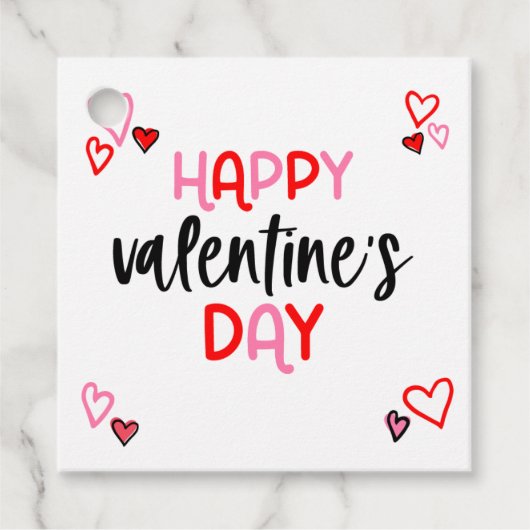 Hearts Valentijnsdag Favoriet Gift Label (Voorkant)