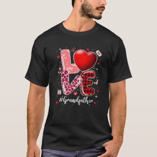 Hearts Valentijnsdag Love Grandfather Leopard Buf T-shirt