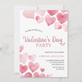 Hearts Valentijnsdag Party Invitation Kaart (Voorkant)