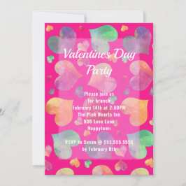 Hearts Valentijnsdag Party Invitation Kaart