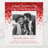 Hearts Valentijnsdag Photo Wijnlabel Wijn Etiket (Enkel label)