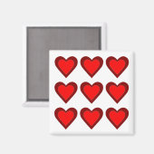 Hearts Valentijnsdag Rode Bourgondische magneet (Voorkant / Achterkant)