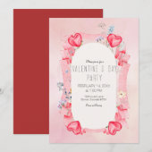 Hearts Valentijnsdag Uitnodiging (Voorkant / Achterkant)